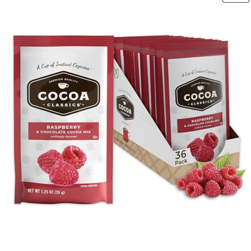 Raspberry or rose dark cocoa