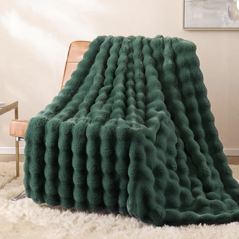 Soft throw, tissues and a stay-awhile reading setup